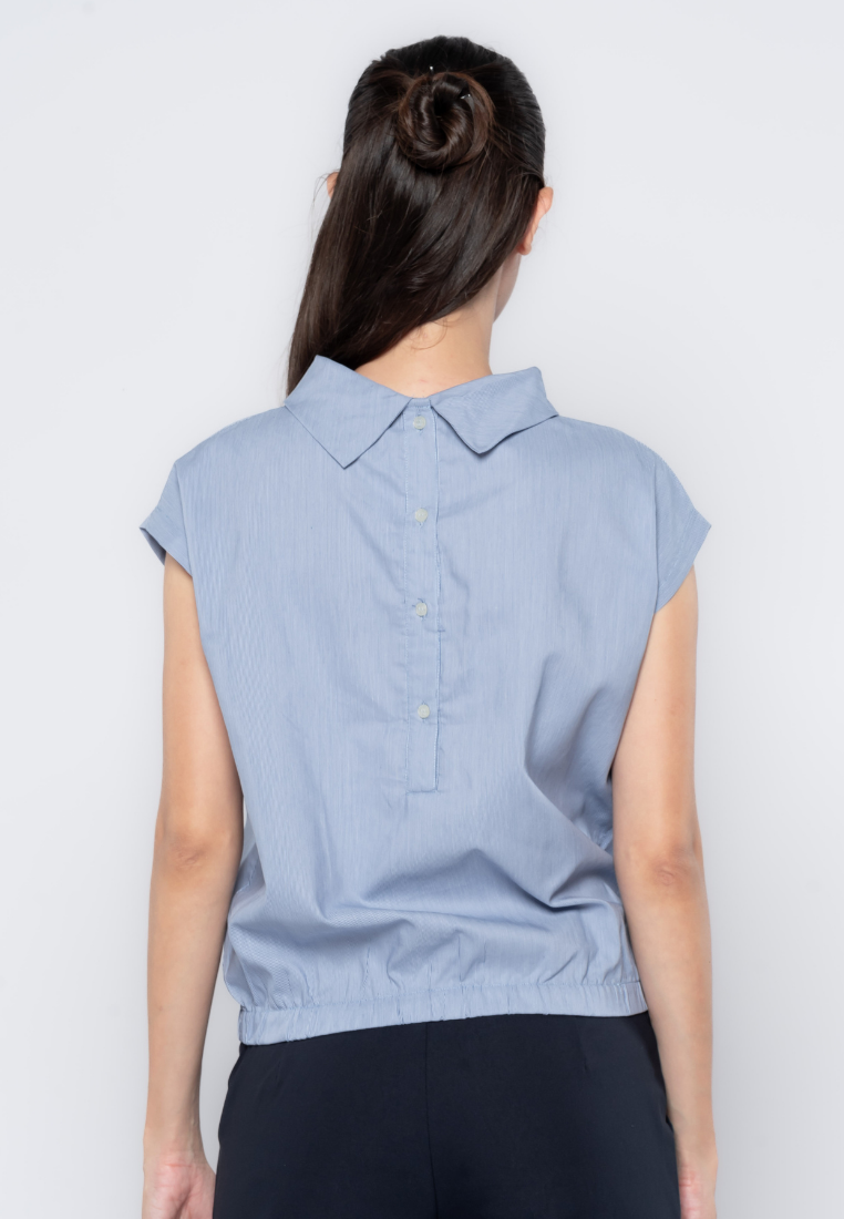 Cristi Cowl Neckline Stripes Blouse