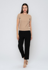 Chastity Weaved Textued Plain Knit Top
