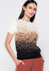 Sydney Two-Tone Abstract Knit Top
