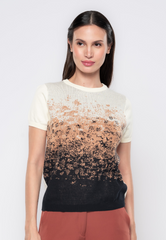Sydney Two-Tone Abstract Knit Top