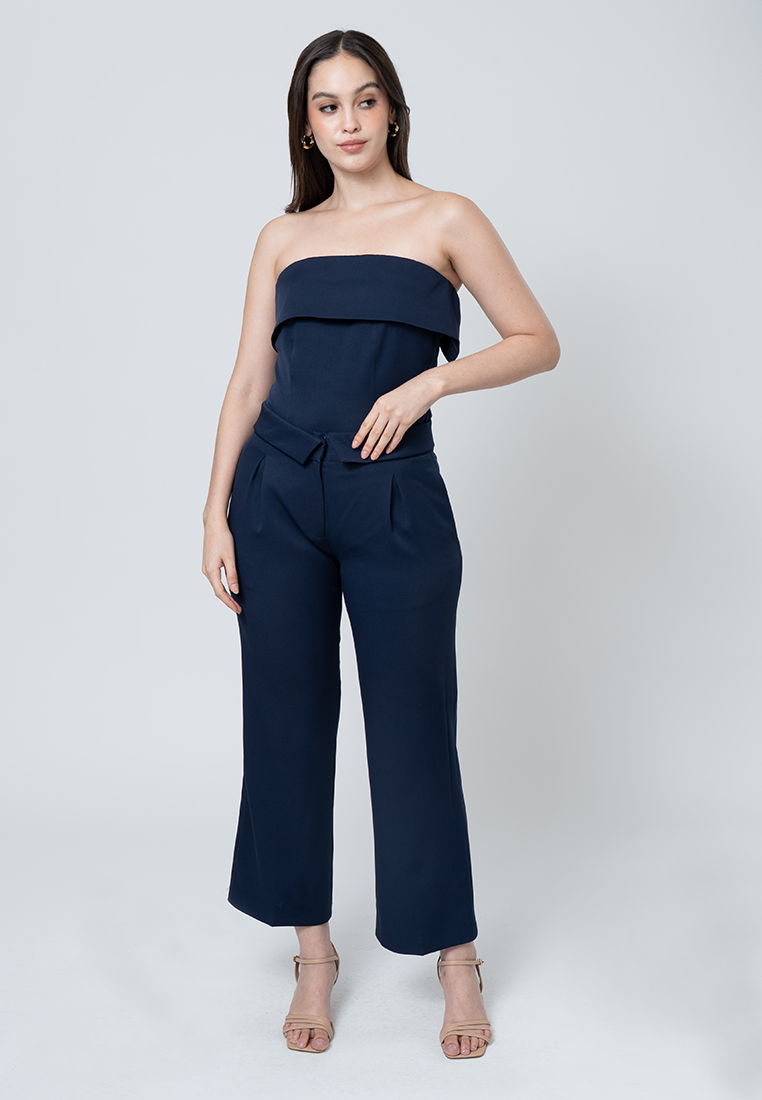 Vittoria Overlapped Waistband Pants with Pleats