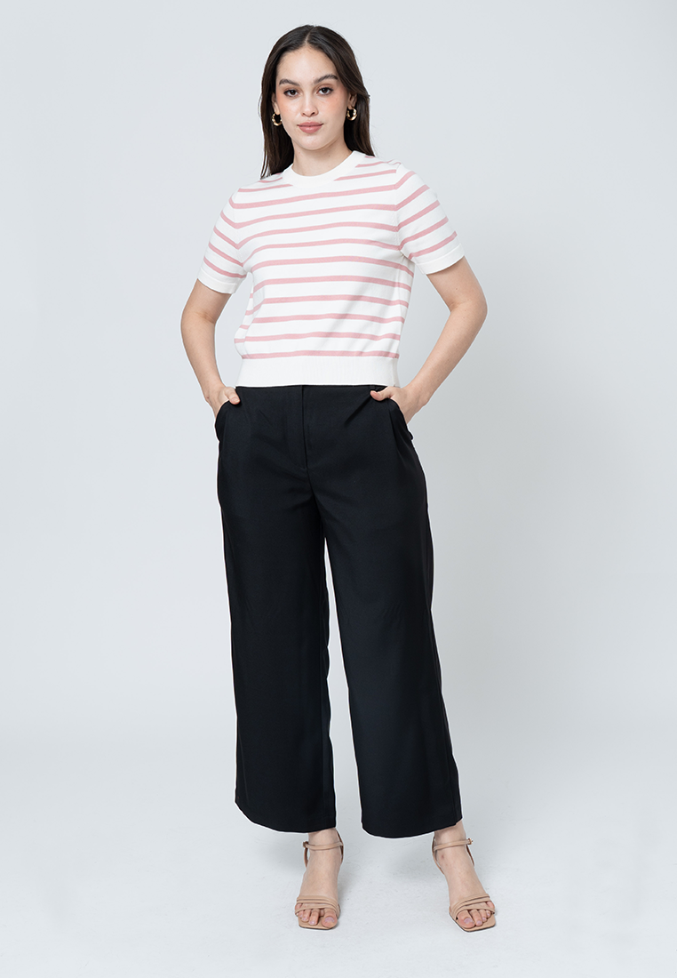 Lindynn Knitted top with Printed Stripes