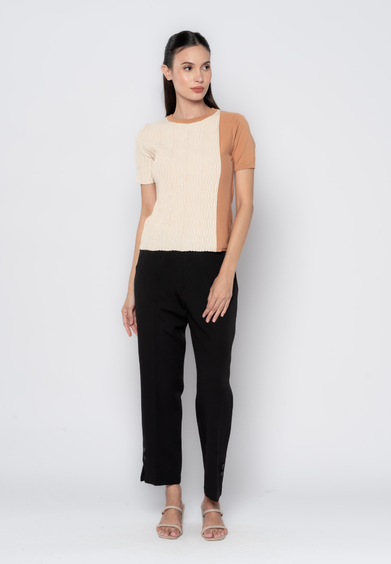 Color Blocking Textured Flat Knit