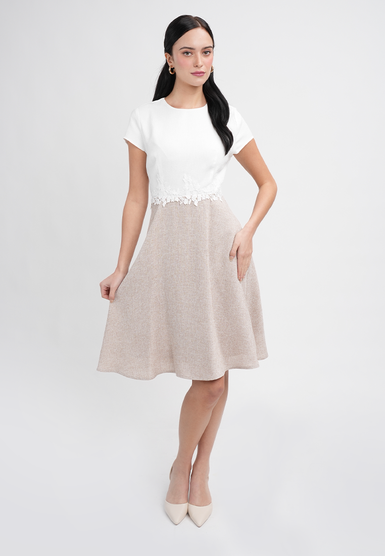 Kylie Elegant Two-Tone A-Line Dress