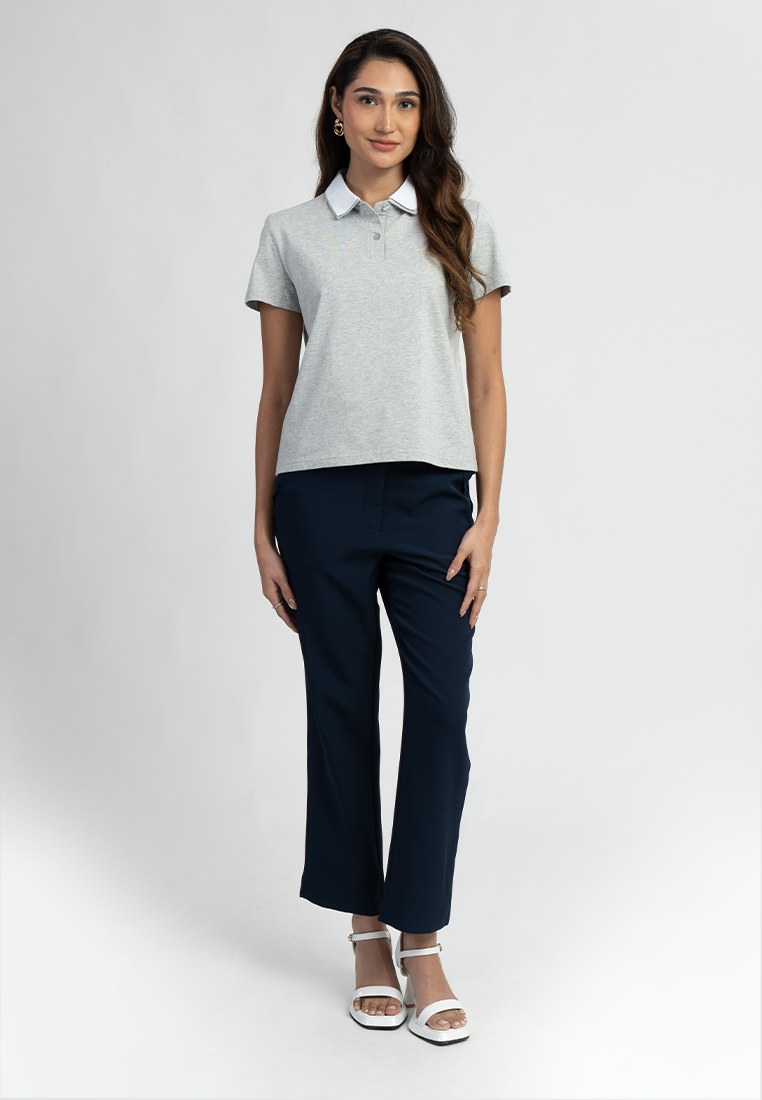 Serin Structured Knit Polo Top for Women