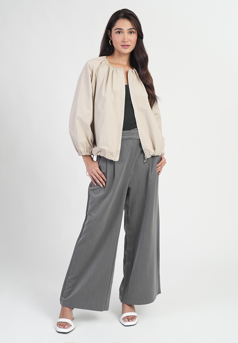 Aurelia Zip-Up Relaxed Bomber Jacket