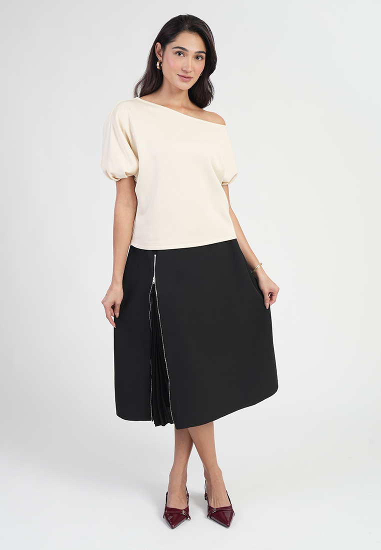 Cassandra One-Shoulder Puff Sleeve Top