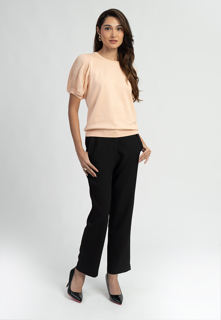 Amber Knit Blouse with Puff Sleeves