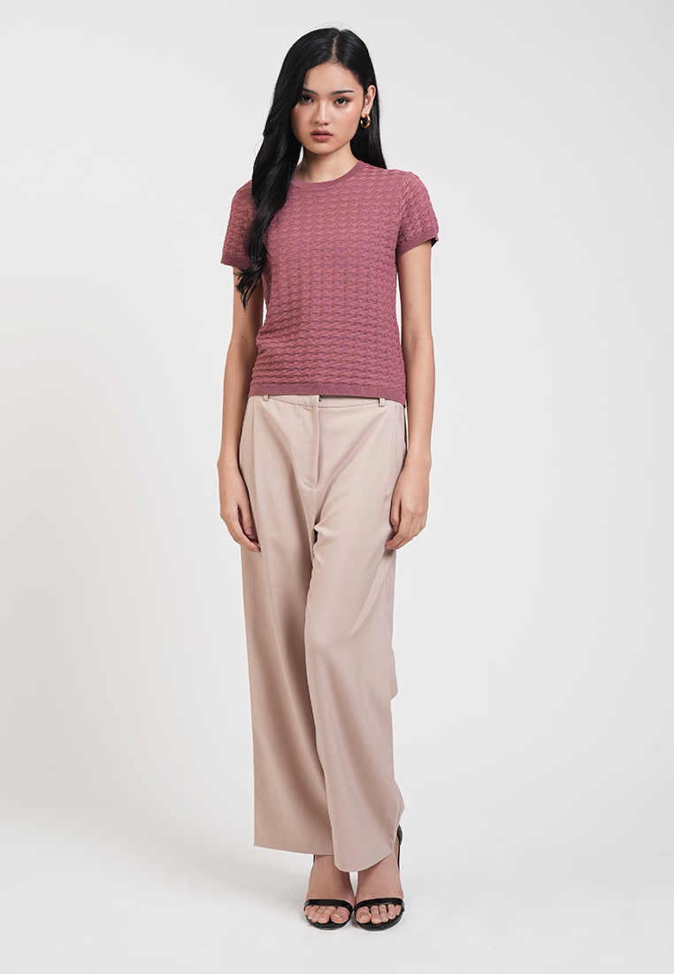 Chantel Textured Waffle Knit Top