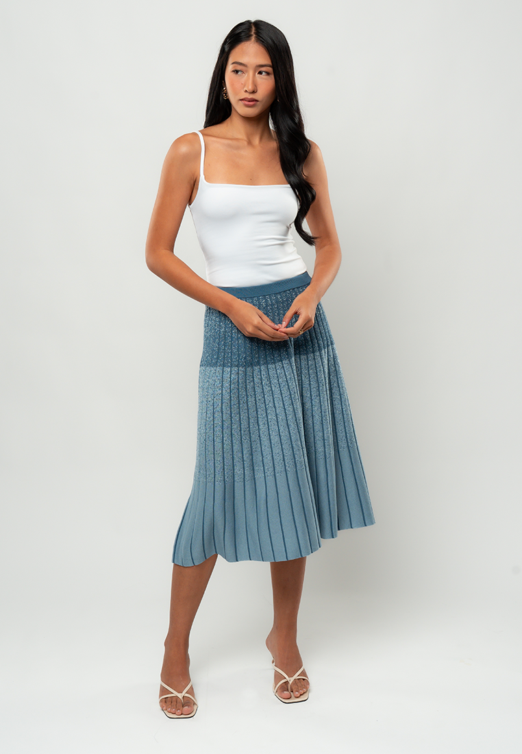 Sarah Knitted Midi Pleated Skirt