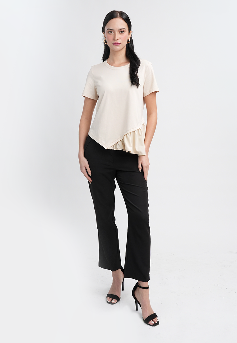 Harper Tee with Slanted Peplum Hem