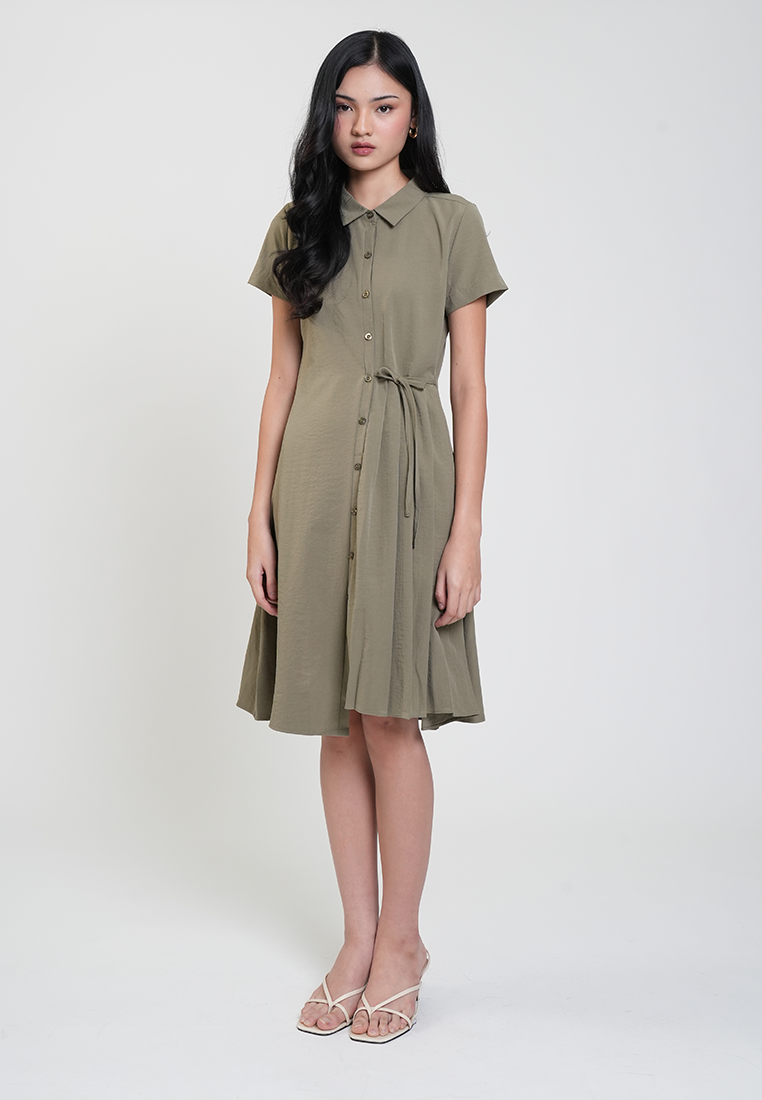 Elodie Button-Down Waist Tie Dress