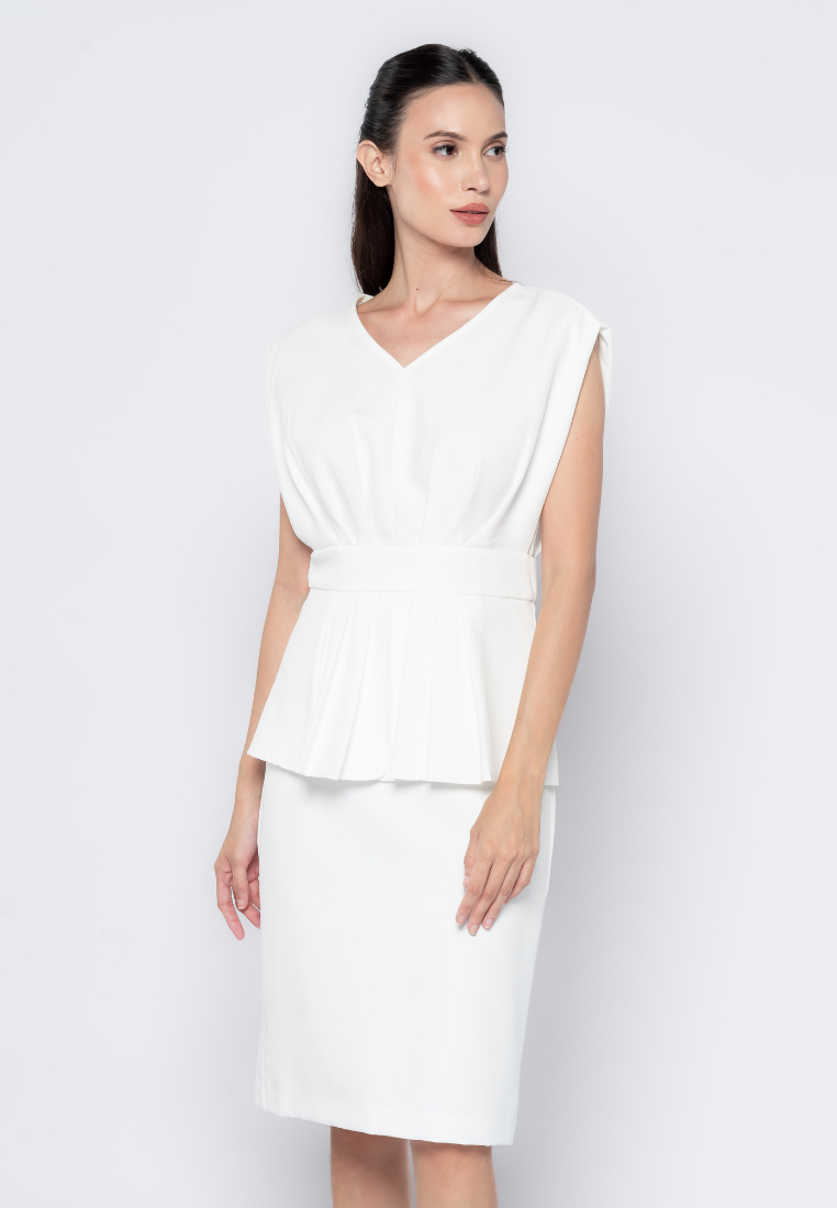 Pleated Detail Peplum Dress Apple and Eve Pleated Detail Peplum Dress Apple and Eve