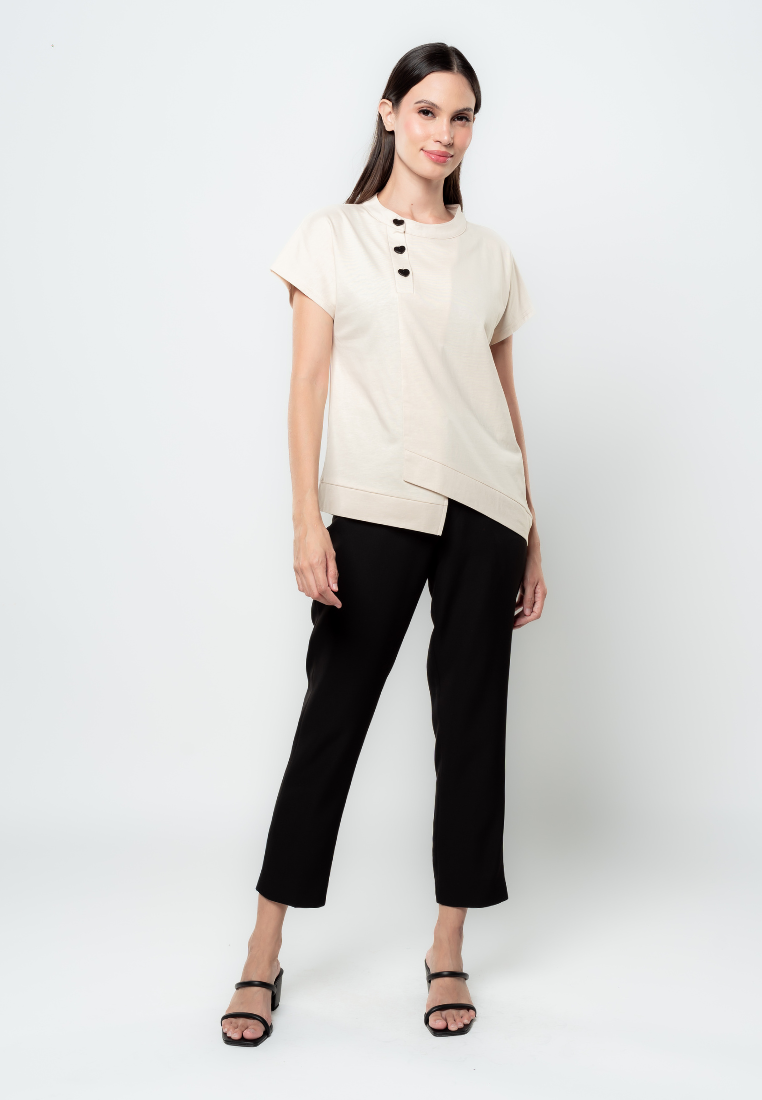 Shania Knit Heart Button Detail Top