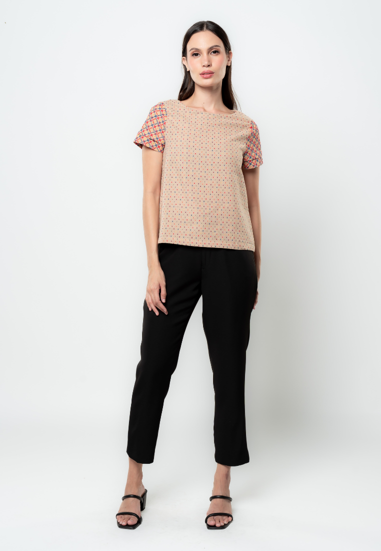 Jade Check Jacquard Blouse
