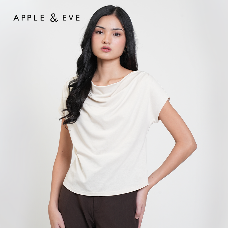 Apple & Eve Martina Drape Neck Satin Blouse