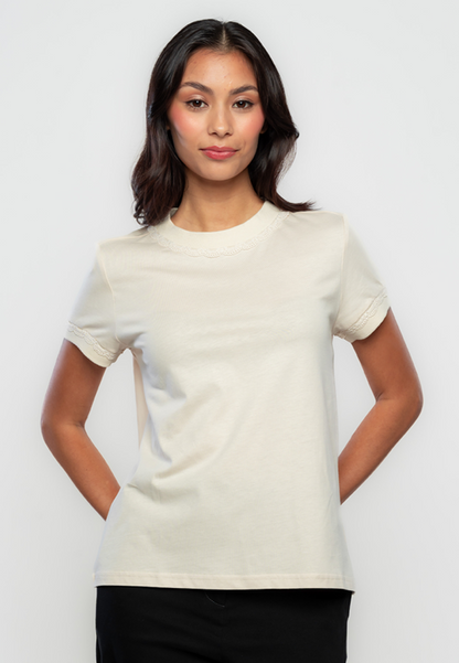 Araceli T-shirt with Braided Neckline Detail