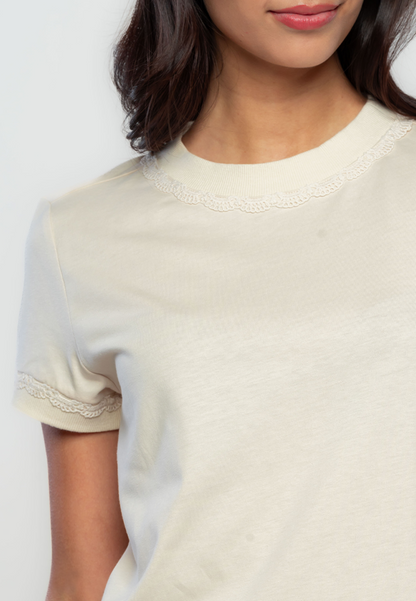 Araceli T-shirt with Braided Neckline Detail