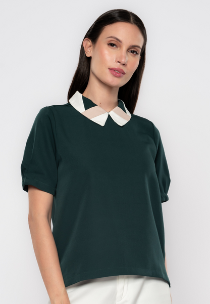 Stella Contrasted Trubenized Collar Blouse