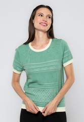 Ava Striper Patterned Knit Top