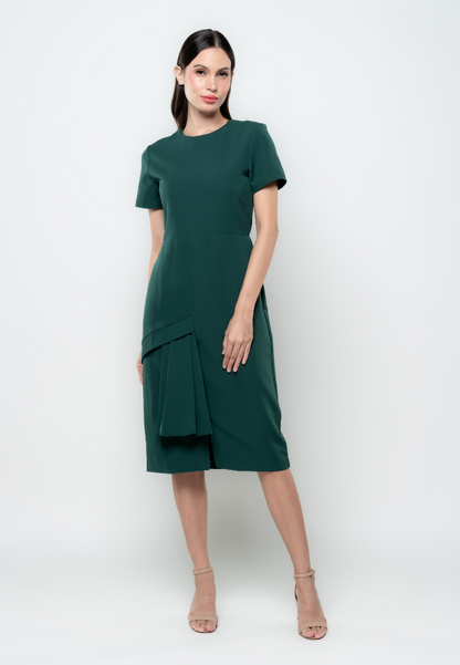 Sherry Pencil Cut Assymetric Frill Dress