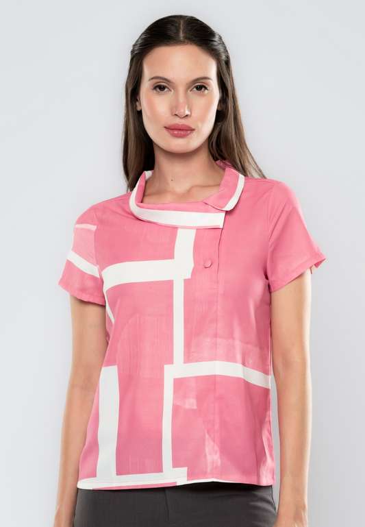 Audie Patchwork Printed Blouse