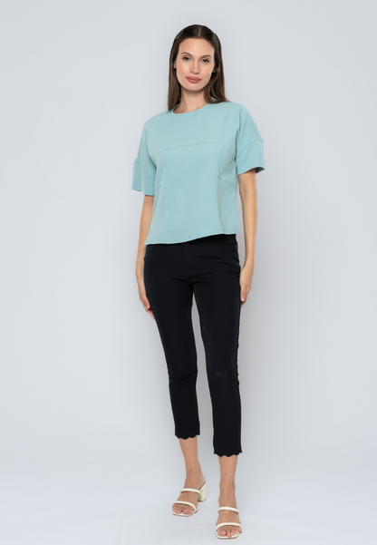 Sally Stitched Detailed Plain Top