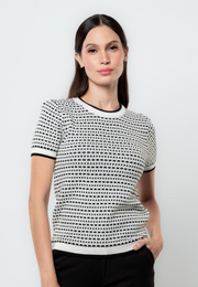 Stevie Graphic Flat Knit Top