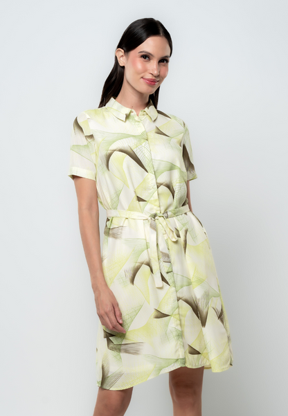 Linnea Abstract Print Self Tie Dress