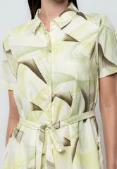 Linnea Abstract Print Self Tie Dress