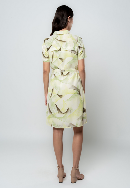 Linnea Abstract Print Self Tie Dress