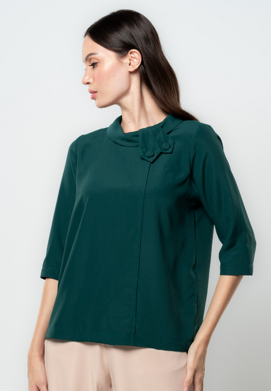 Mabel Cowl Neck 3/4 Sleeves Blouse