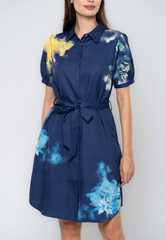 Rinoa Floral & Stripes Printed Shirt Dress