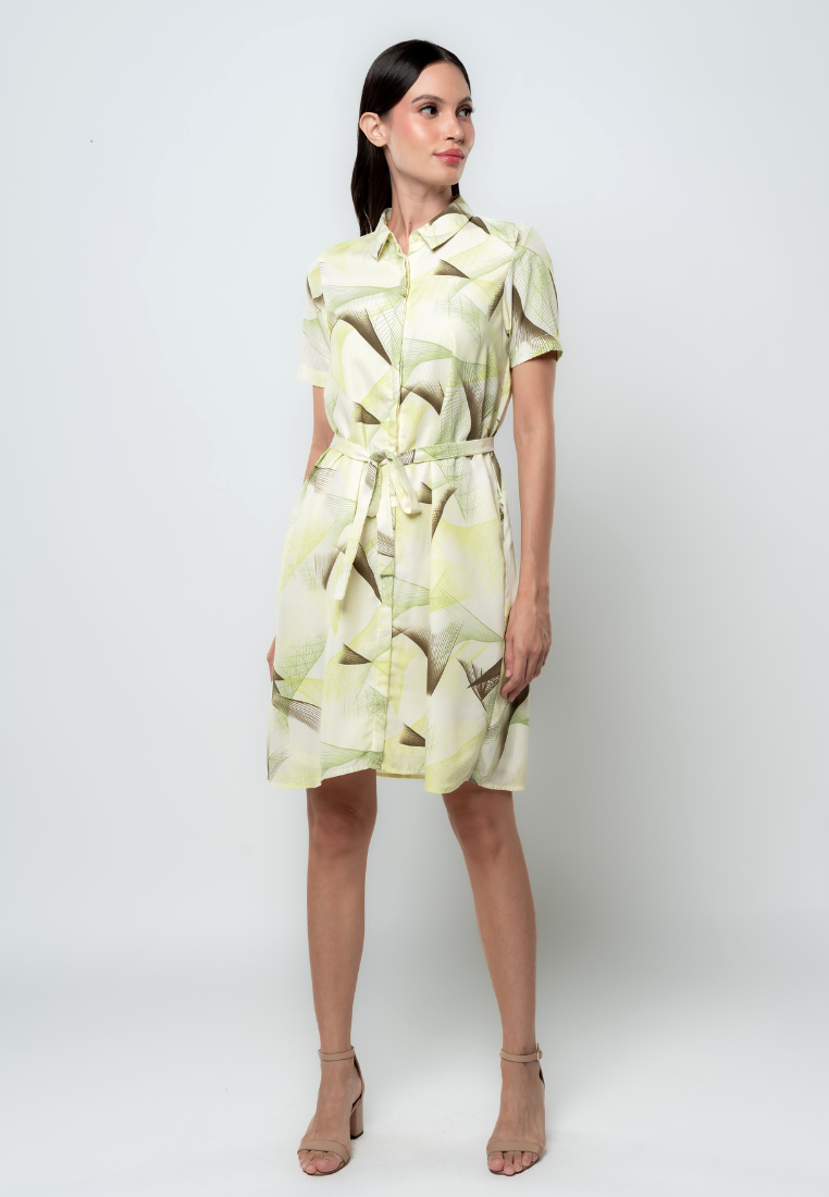 Linnea Abstract Print Self Tie Dress