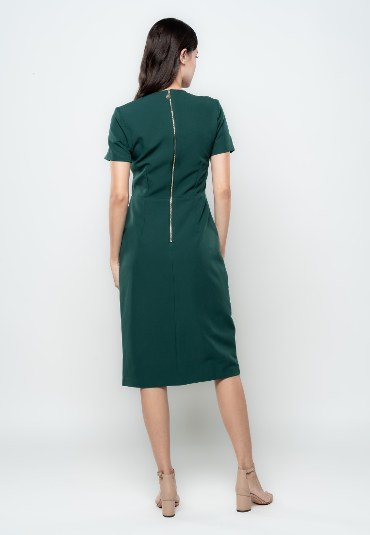 Sherry Pencil Cut Assymetric Frill Dress