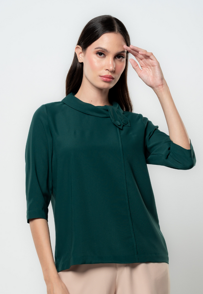 Mabel Cowl Neck 3/4 Sleeves Blouse