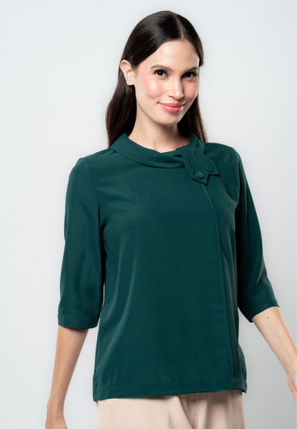 Mabel Cowl Neck 3/4 Sleeves Blouse