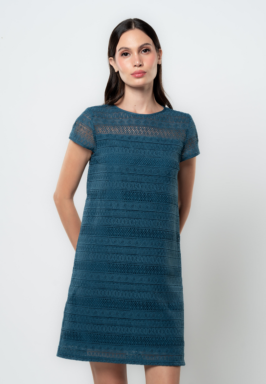 Lila Shift All Over Lace Dress