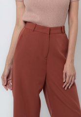 Casual Capri Pants with Pleated Tab Detail
