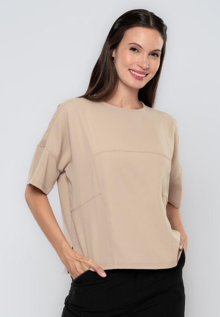 Sally Stitched Detailed Plain Top