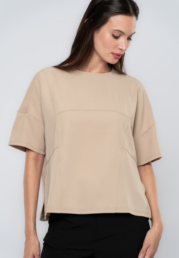 Sally Stitched Detailed Plain Top