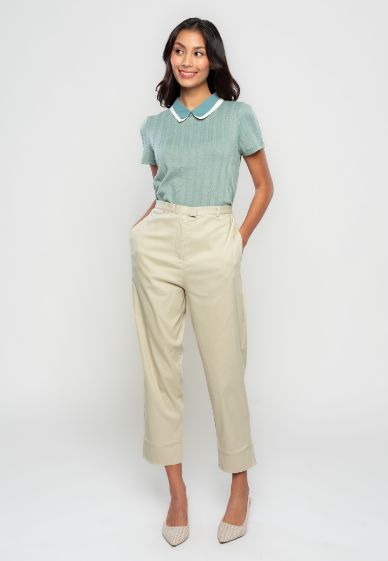 Dominique Sitched Hem Relaxed Pants