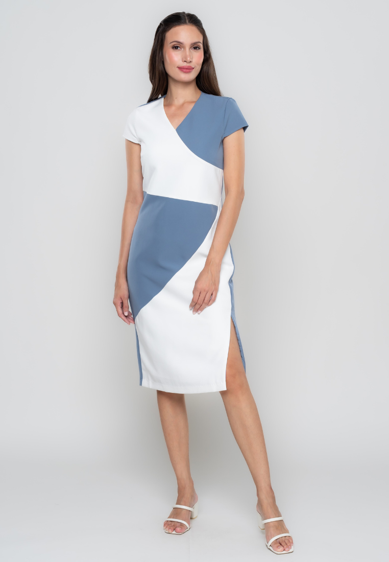 Zoe Color Blocking Sheath Dress