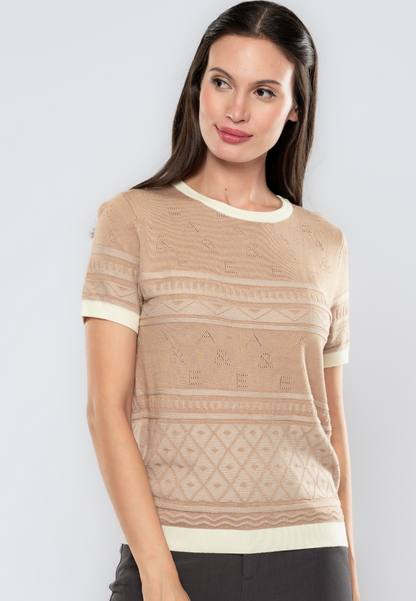 Ava Striper Patterned Knit Top