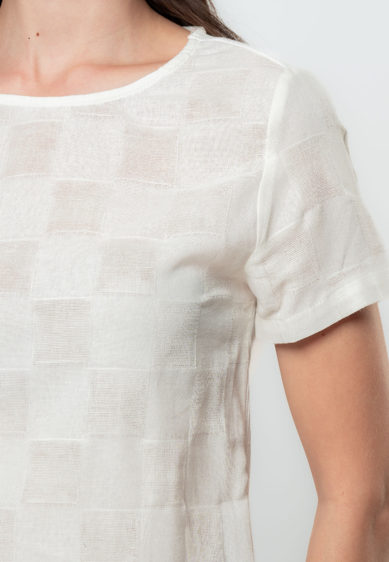 Elle Textured Cotton Boxy Top