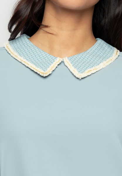 Beatrice Top with Tweed Collar Combination