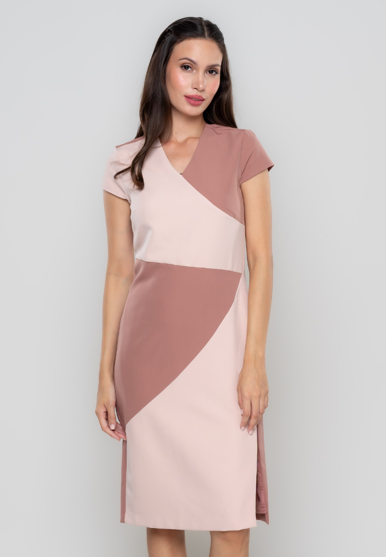 Zoe Color Blocking Sheath Dress