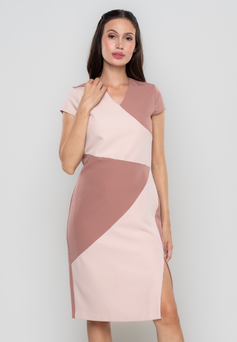 Zoe Color Blocking Sheath Dress