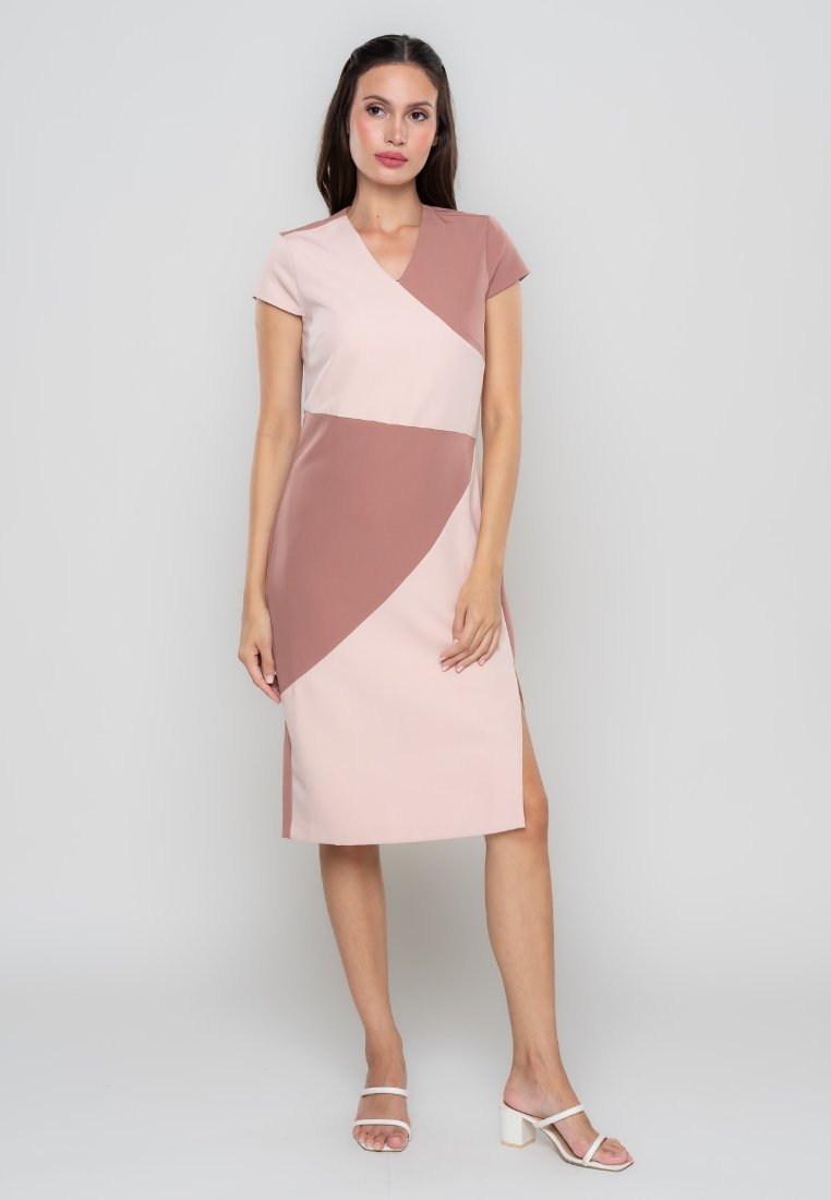 Zoe Color Blocking Sheath Dress