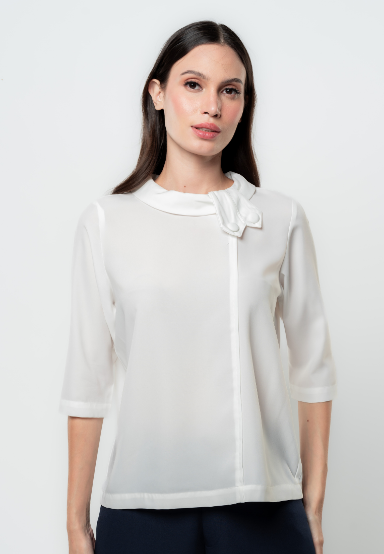 Mabel Cowl Neck 3/4 Sleeves Blouse